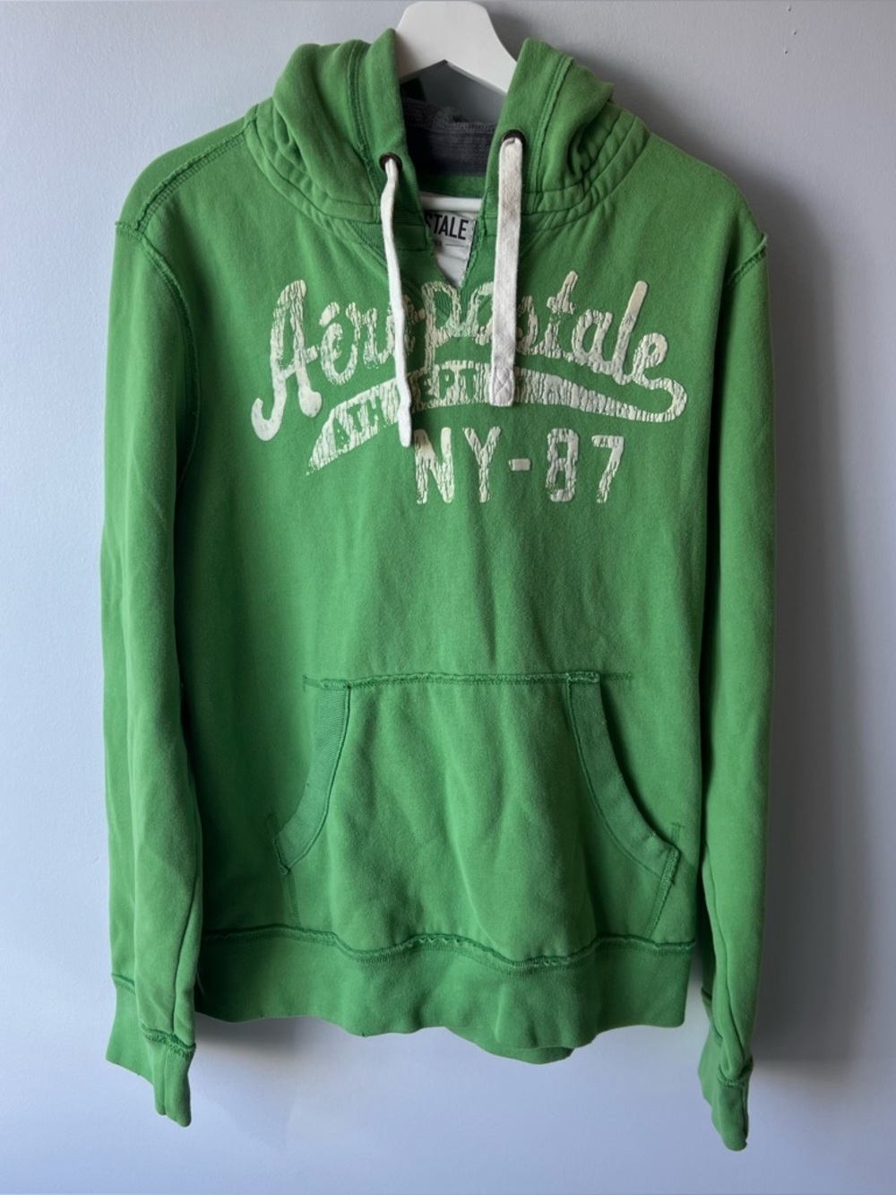 Aéropostale Green NY-87 Pullover Hoodie Vintage Y2K 2000s Cotton Blend